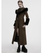 Punk Rave Coffee Vintage Gothic Detachable Short-to-Long Woolen Jacket for Women
