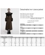 Punk Rave Coffee Vintage Gothic Detachable Short-to-Long Woolen Jacket for Women