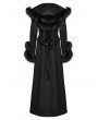 Punk Rave Black Vintage Gothic Detachable Short-to-Long  Woolen Jacket for Women
