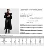 Punk Rave Black Vintage Gothic Detachable Short-to-Long  Woolen Jacket for Women