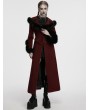 Punk Rave Red Vintage Gothic Detachable Short-to-Long  Woolen Jacket for Women