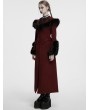 Punk Rave Red Vintage Gothic Detachable Short-to-Long  Woolen Jacket for Women