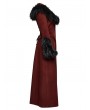 Punk Rave Red Vintage Gothic Detachable Short-to-Long  Woolen Jacket for Women