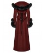 Punk Rave Red Vintage Gothic Detachable Short-to-Long  Woolen Jacket for Women