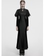 Punk Rave Black Gothic Bat Wide Shoulder Long Fishtail Dress
