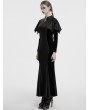 Punk Rave Black Gothic Bat Wide Shoulder Long Fishtail Dress