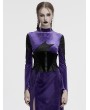 Punk Rave Black Gothic Bat Velvet Spliced Corset Belt