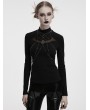 Punk Rave Black Gothic Bat Hollowed Chain Base Long Sleeve T-Shirt for Women