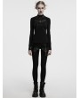 Punk Rave Black Gothic Bat Hollowed Chain Base Long Sleeve T-Shirt for Women