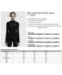 Punk Rave Black Gothic Bat Hollowed Chain Base Long Sleeve T-Shirt for Women