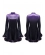 Punk Rave Black and Violet Gothic Gradient Fur Trim Velvet Short Dress