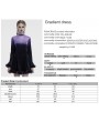 Punk Rave Black and Violet Gothic Gradient Fur Trim Velvet Short Dress