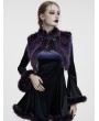 Punk Rave Black and Violet Gradient Gothic Fur Devil Shawl for Women