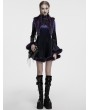 Punk Rave Black and Violet Gradient Gothic Fur Devil Shawl for Women