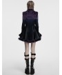 Punk Rave Black and Violet Gradient Gothic Fur Devil Shawl for Women