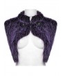 Punk Rave Black and Violet Gradient Gothic Fur Devil Shawl for Women
