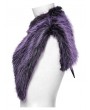 Punk Rave Black and Violet Gradient Gothic Fur Devil Shawl for Women