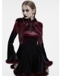 Punk Rave Black and Red Gradient Gothic Fur Devil Shawl for Women