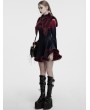 Punk Rave Black and Red Gradient Gothic Fur Devil Shawl for Women