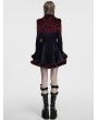 Punk Rave Black and Red Gradient Gothic Fur Devil Shawl for Women