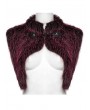 Punk Rave Black and Red Gradient Gothic Fur Devil Shawl for Women