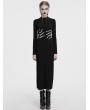 Punk Rave Black Sexy Gothic Skeleton Printed High Slit Long Dress