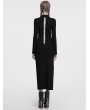 Punk Rave Black Sexy Gothic Skeleton Printed High Slit Long Dress
