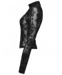 Punk Rave Black Sexy Gothic Cross Flocking Embroidery Long Sleeve T-Shirt for Women