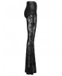 Punk Rave Black Gothic Cross Flocking Embroidered Long Flare Pants for Women