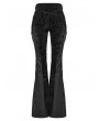 Punk Rave Black Gothic Wasteland Tassel Long Flared Pants for Women