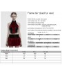 Punk Rave Black and Red Gothic Flame Tie-Dyed Fur Vest Top for Women