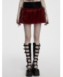 Punk Rave Black and Red Gothic Flame Tie-Dyed Fur A-Line Mini Skirt