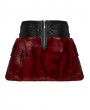 Punk Rave Black and Red Gothic Flame Tie-Dyed Fur A-Line Mini Skirt