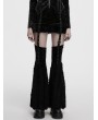 Punk Rave Black Gothic Two-Piece Set Fur Spliced Skirt with Leg Warmers