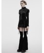 Punk Rave Black Gothic Two-Piece Set Fur Spliced Skirt with Leg Warmers