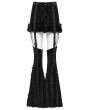 Punk Rave Black Gothic Two-Piece Set Fur Spliced Skirt with Leg Warmers