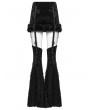 Punk Rave Black Gothic Two-Piece Set Fur Spliced Skirt with Leg Warmers