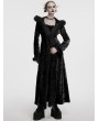 Punk Rave Black Gothic Wasteland Fur Hooded Long Coat for Women