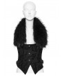 Punk Rave Black Gothic Detachable Fur Collar Denim Vest for Women