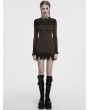 Punk Rave Coffee Gothic Decadent Lunar Eclipse Embroidered Knitted Short Dress