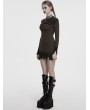 Punk Rave Coffee Gothic Decadent Lunar Eclipse Embroidered Knitted Short Dress