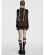 Punk Rave Coffee Gothic Decadent Lunar Eclipse Embroidered Knitted Short Dress