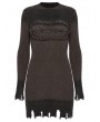 Punk Rave Coffee Gothic Decadent Lunar Eclipse Embroidered Knitted Short Dress