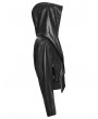 Punk Rave Black Gothic Punk Lapel Hooded Leather Jacket for Women