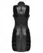 Punk Rave Black Gothic Crescent Embroidered Striped Plush Sleeveless Dress