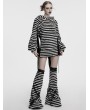 Punk Rave Black and White Gothic Striped Plush Leg Warmers