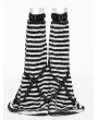Punk Rave Black and White Gothic Striped Plush Leg Warmers
