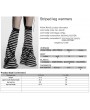 Punk Rave Black and White Gothic Striped Plush Leg Warmers