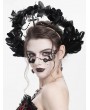 Eva Lady Black Gothic Cross Flower Feathered Headband