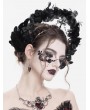 Eva Lady Black Gothic Cross Flower Feathered Headband